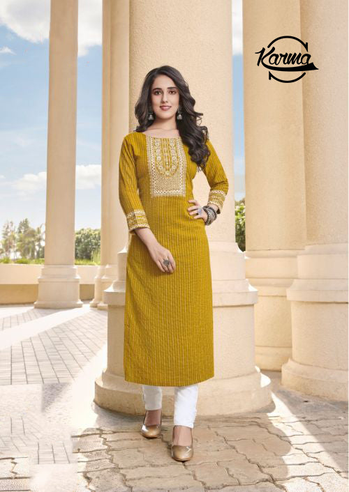 Elegant Embroided Viscose kurti - KarmaOnline