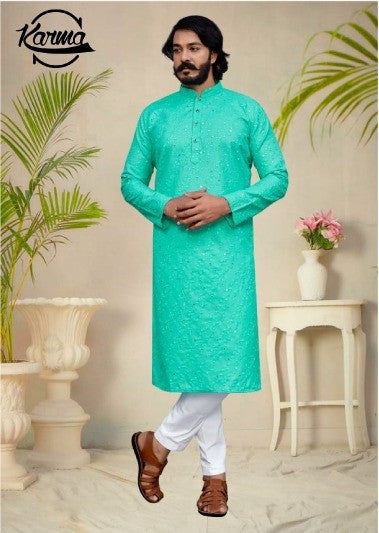 Lucknowi Mirror Kurta with Churidar - KarmaOnline