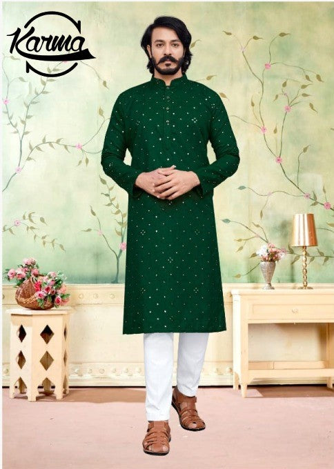 Lucknowi Mirror Kurta with Churidar - KarmaOnline