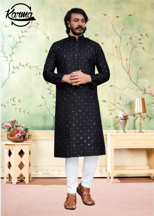 Lucknowi Mirror Kurta with Churidar - KarmaOnline