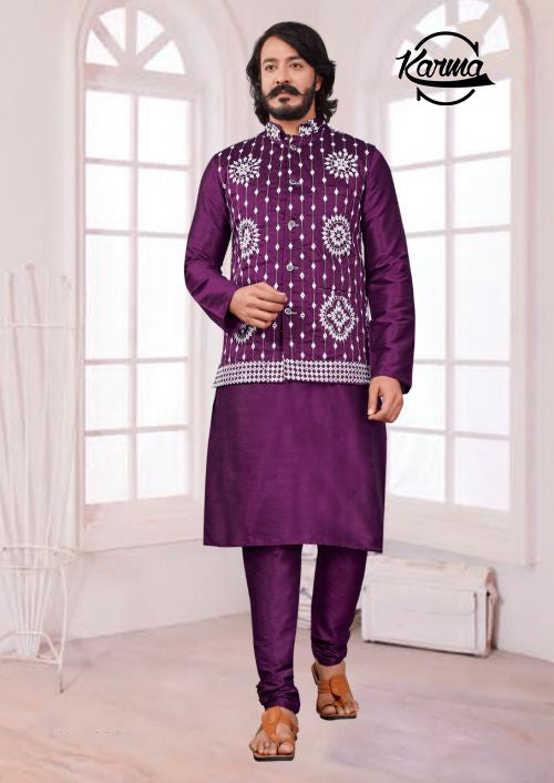 Ethnic Wear Kurta Pajama with waistcoat - KarmaOnline