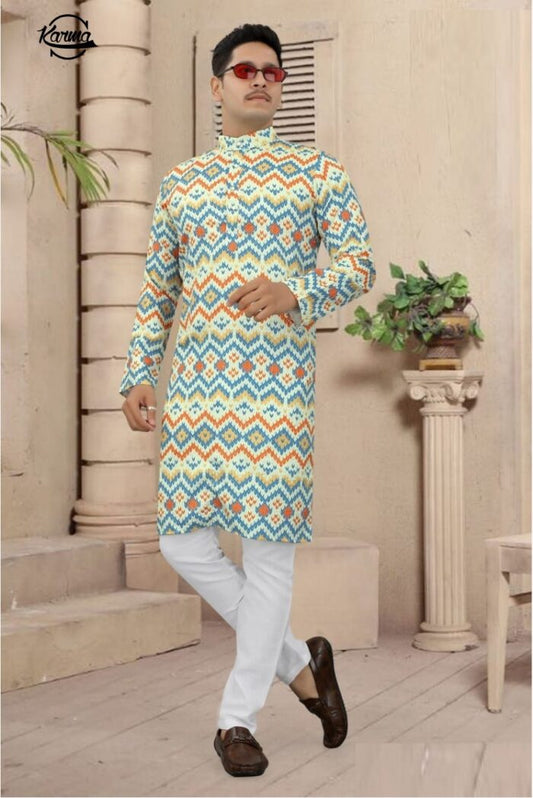 Men's Digital Pattern Kurta & Pajama - KarmaOnline