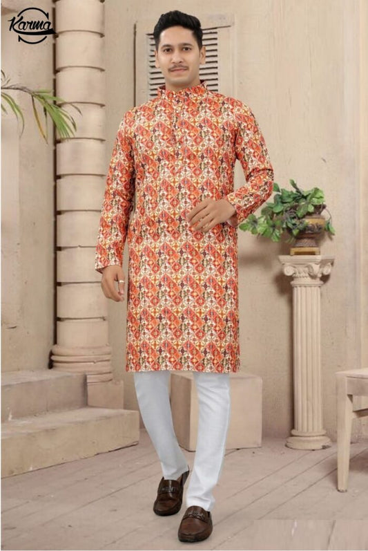 Men's Digital Pattern Kurta Pajama Set - KarmaOnline