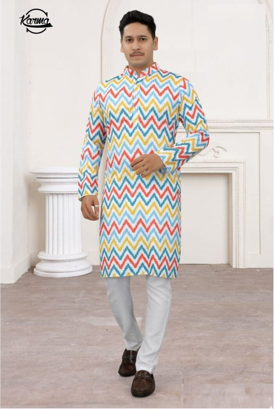 Men's Digital Pattern Kurta Pajama Set - KarmaOnline