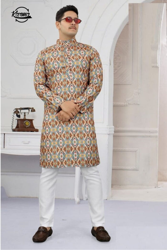 Men's Digital Pattern Kurta Pajama Set - KarmaOnline