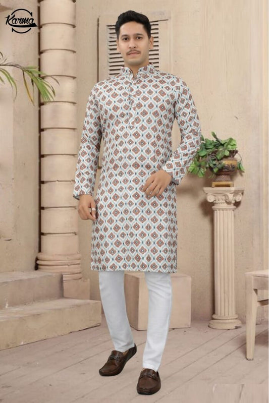 Men's Digital Pattern Kurta Pajama Set - KarmaOnline