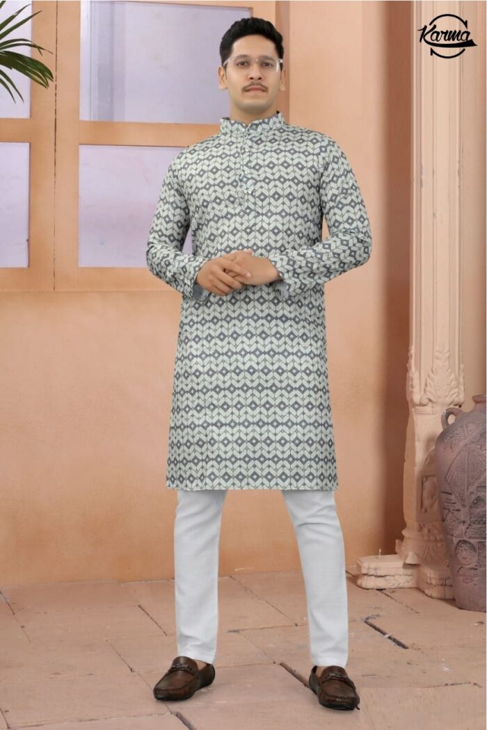 Men's Digital Pattern Kurta Pajama Set - KarmaOnline