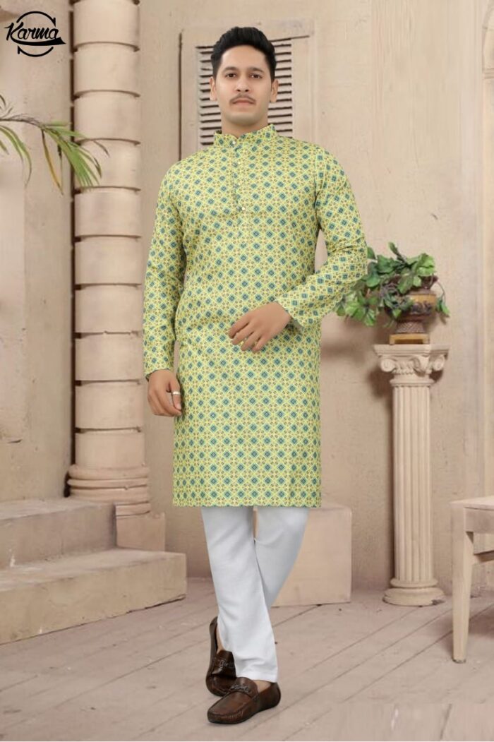 Men's Digital Pattern Kurta Pajama Set - KarmaOnline