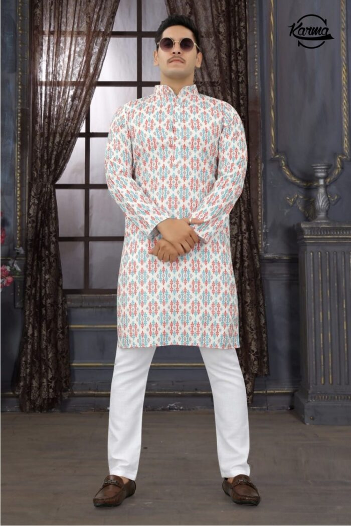 Men's Digital Pattern Kurta Pajama Set - KarmaOnline