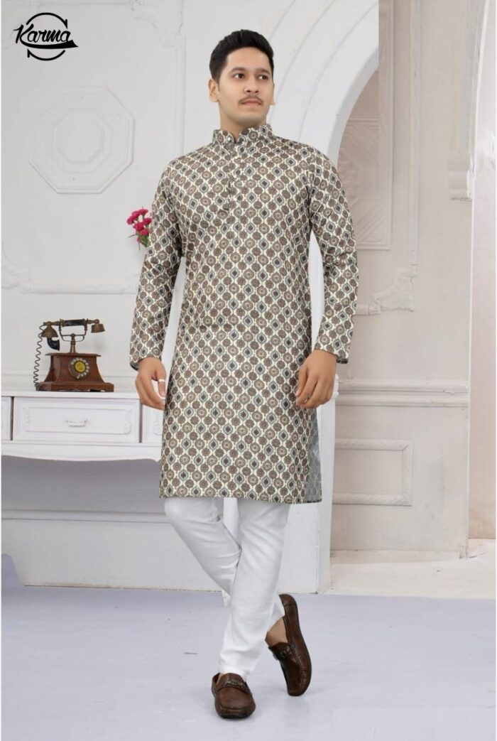 Men's Digital Pattern Kurta Pajama Set - KarmaOnline