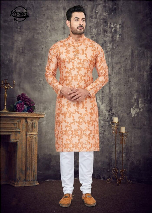 Men's Printed Kurta & Pajama - KarmaOnline