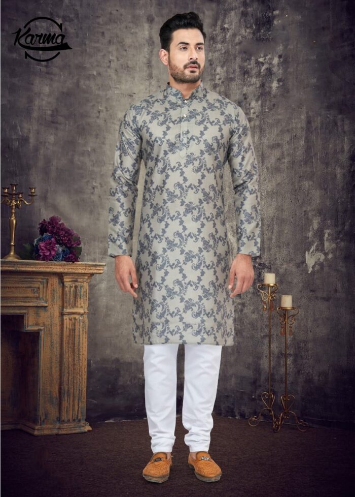 Men’s Digital Printed Kurta Pajama Set - KarmaOnline