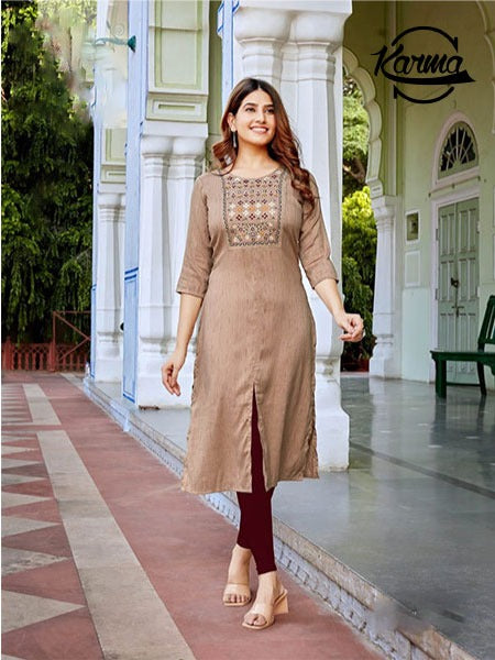 Elegant Embroided Kurti - KarmaOnline