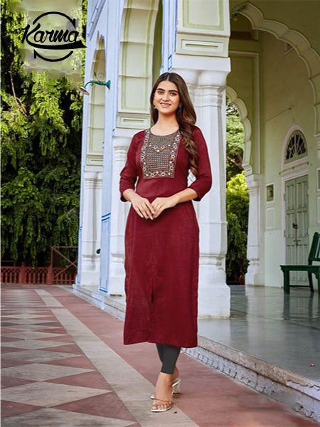 Elegant Embroided Kurti - KarmaOnline