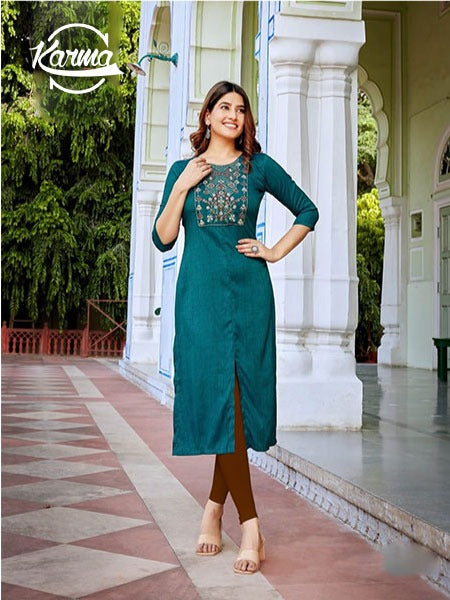 Elegant Embroided Kurti - KarmaOnline