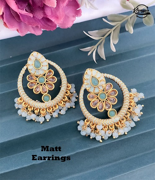 Crystal Pearl Earring Set - KarmaOnline