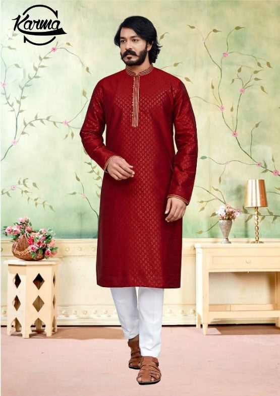 Royal Silk Embroidered Kurta Set - KarmaOnline