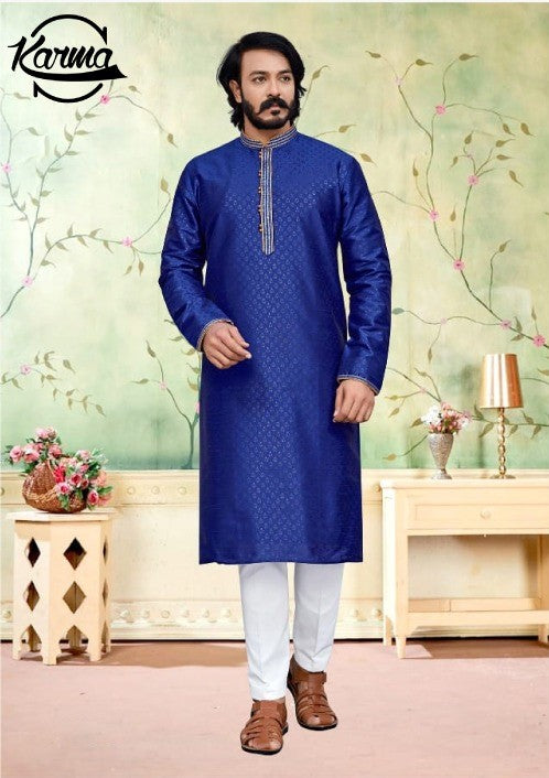 Royal Silk Embroidered Kurta Set - KarmaOnline