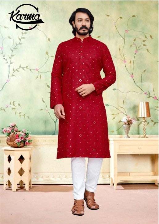 Lucknowi Mirror Kurta with Churidar - KarmaOnline