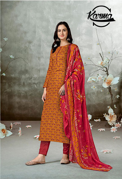 Unstitched Cultural Pashmina Printed Suit - KarmaOnline