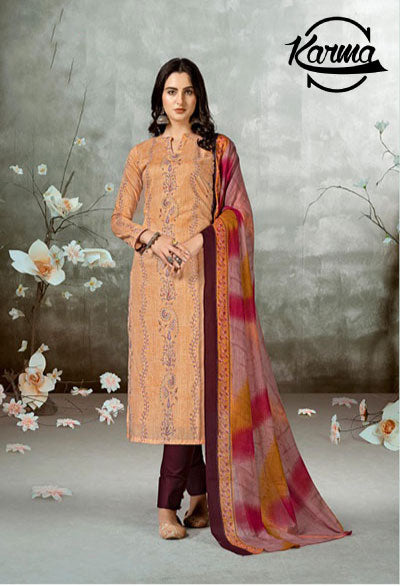 Unstitched Cultural Pashmina Printed Suit - KarmaOnline